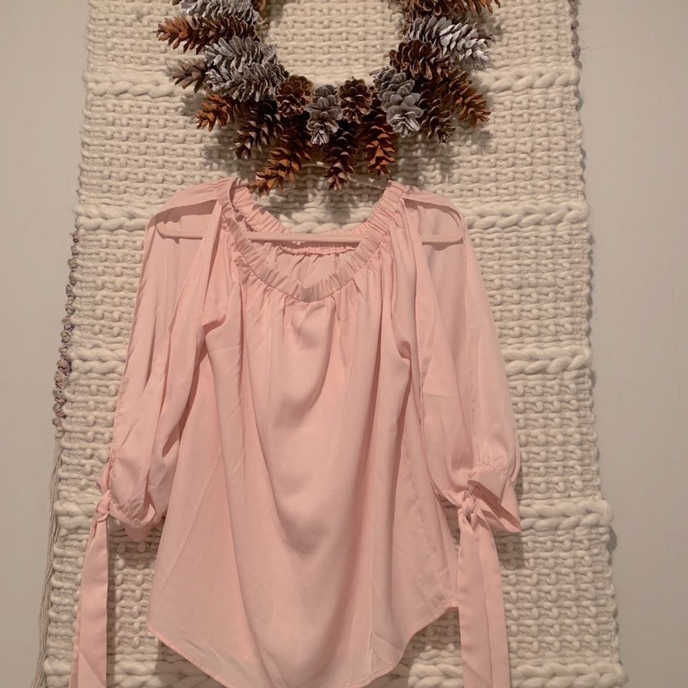 Never worn pink off the shoulder blouse